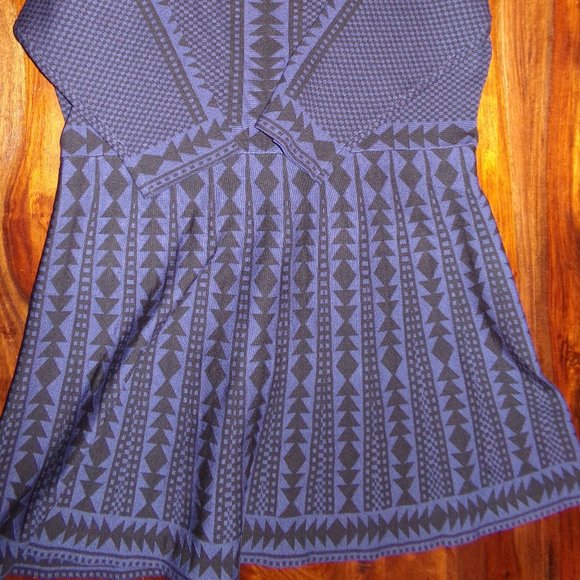 Nina Leonard Geometric Fit & Flare Sweater Dress - Picture 2 of 5